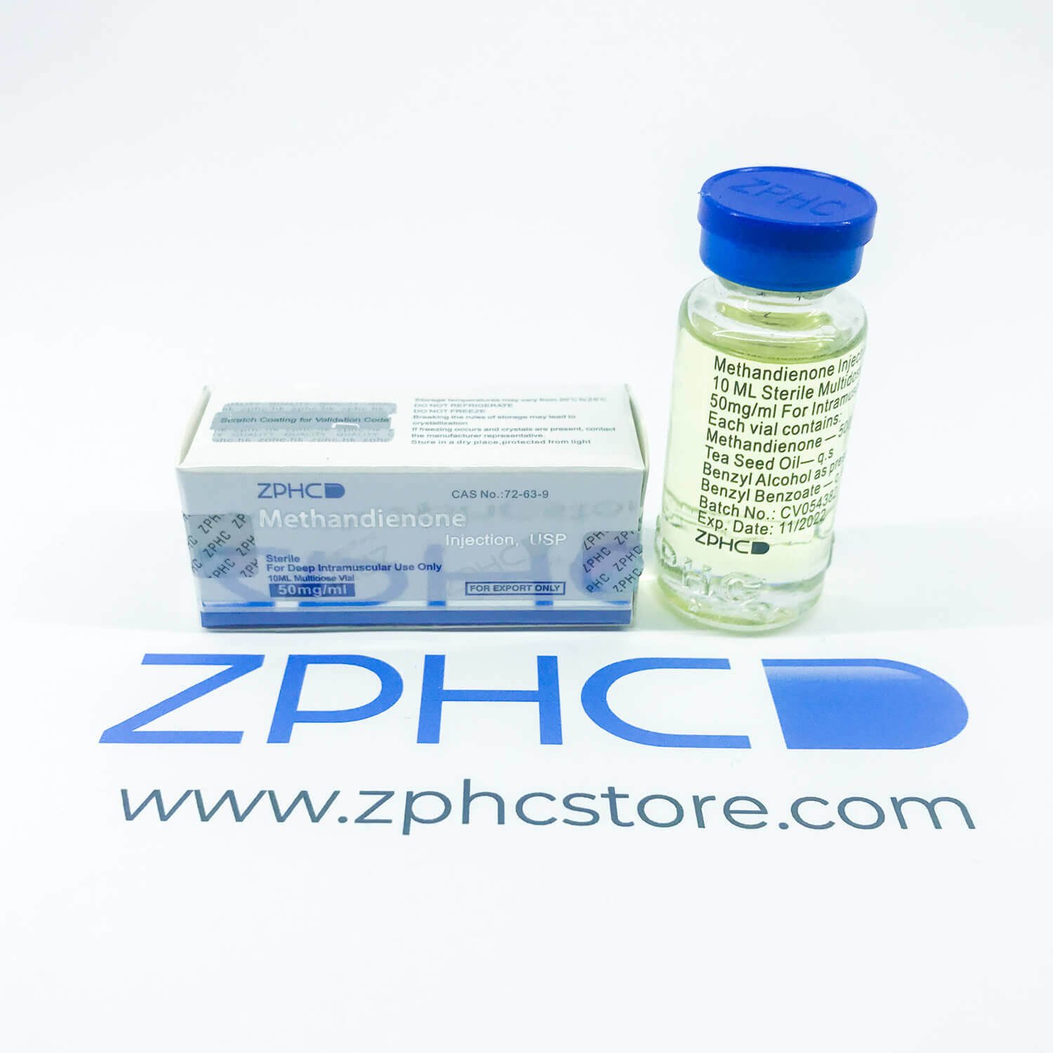 Methandienone Injectable ZPHC — 50 mg/ml (10 ml vial, 500 mg total)